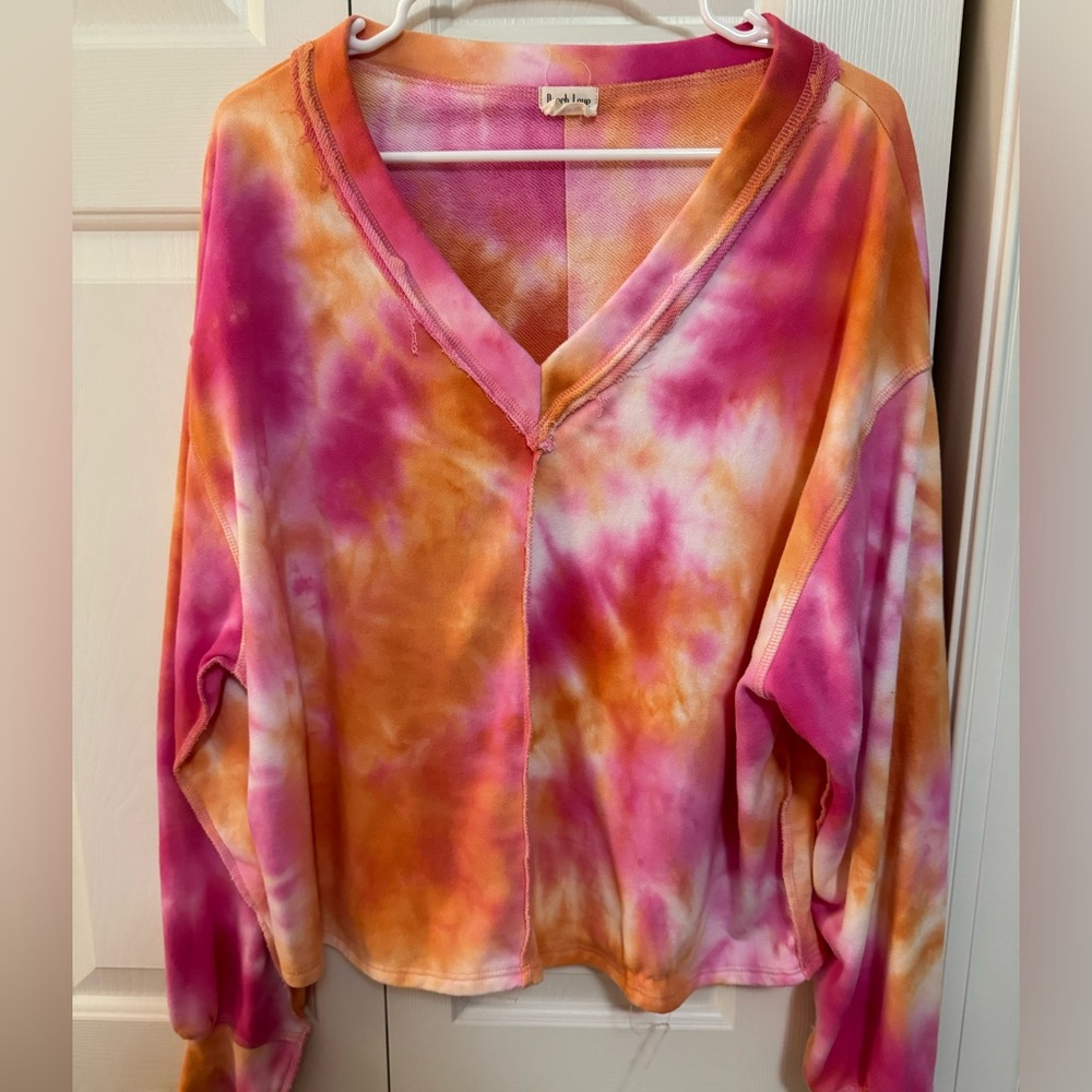 Orange and pink tie dye, like new